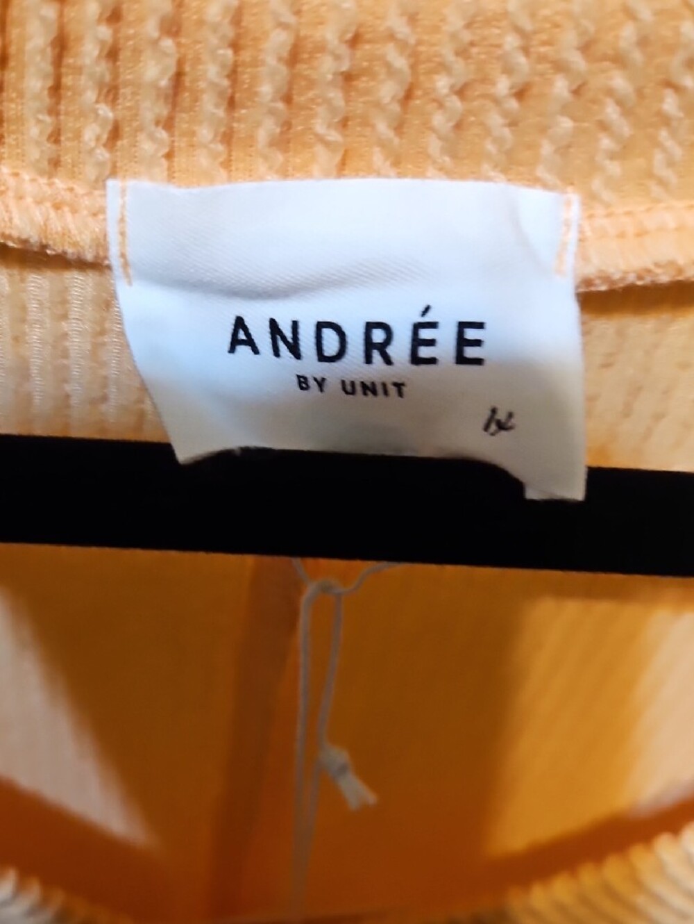 ANDREE BY UNIT Peach-Orange Sleeveless V-Neck Knit Midi Dress SUPER SOFT - Picture 6 of 7
